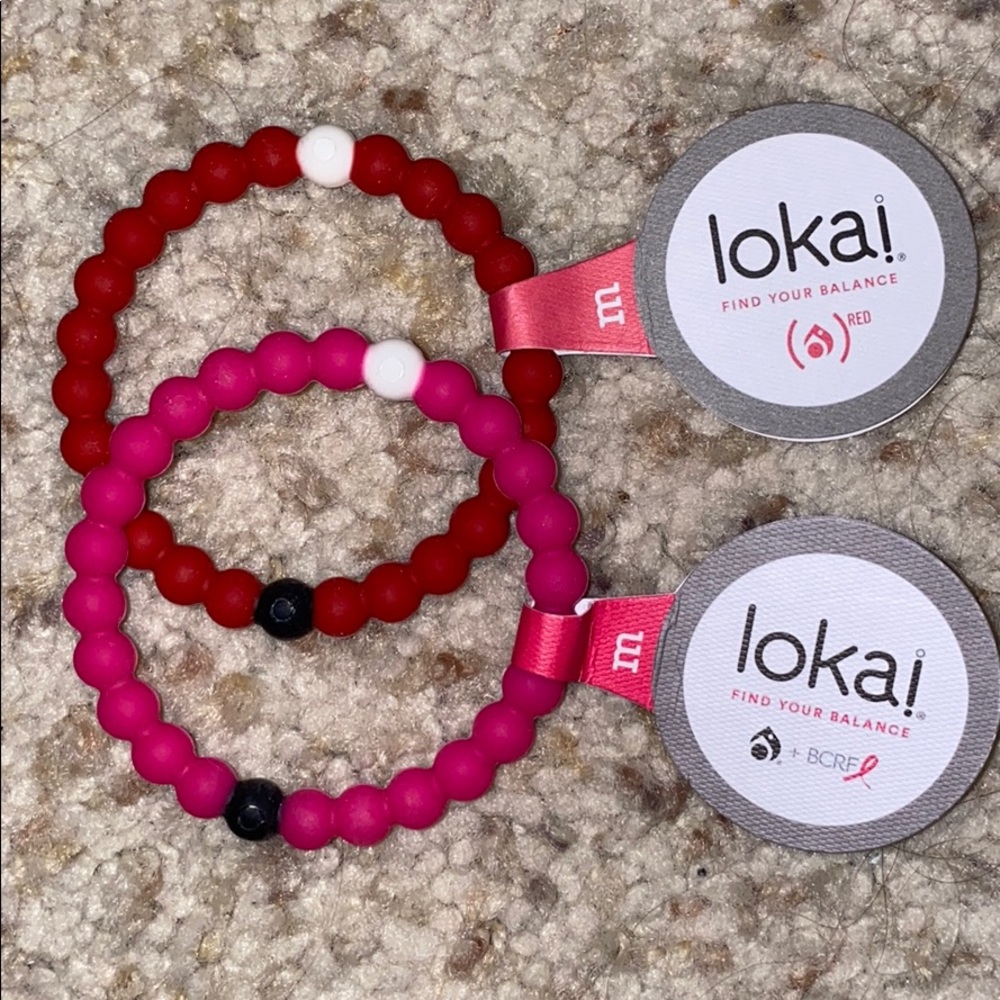1 Red & 1 Pink Lokai bracelet